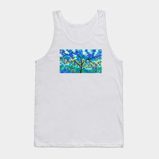 Blue and Abstract Tree Tank Top